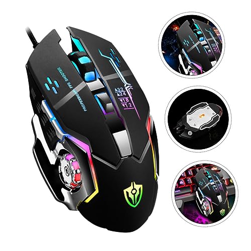 Yardenfun 1Stück Kabelgebundene mit Luminous Funktion Programmierbare Gaming für Büro Spiele Ergonomisches Design Einstellbare DPI Pegel Schwarz für Gamer von Yardenfun