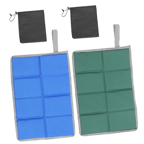 Yardenfun 2 Sätze Outdoor Faltbare Sitzunterlage Teiliges mit Dicker Pearl Cotton Polsterung Wasserabweisender Oxford Tragbares Camping und Picknickkissen mit Schwarzen Oxford Taschen für von Yardenfun
