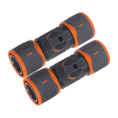 Yardenfun 2 Stück Garten Wasserschlauch Schnellverbinder Dickem Abs mit Ventil Auslaufsicher durch Gummibeschichtung Robust für Wasserrohrverlängerung und Reparatur für Waschmaschine und von Yardenfun