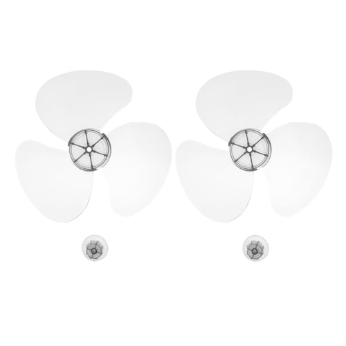 Yardenfun 2 Stück Kunststoff Lüfterblätter Ersatzteile für Tisch Standventilator Langlebige Ventilatorflügel mit Mutternabdeckung Einfache Installation von Yardenfun