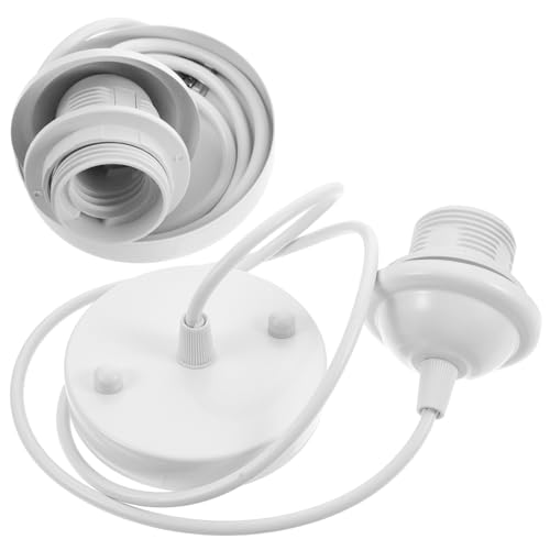 Yardenfun 2 Stück Lampenfassung Pendelleuchte Metall Fassung mit Kabel Weiß Verstellbarer Vintage Lampensockel für DIY Hängelampe Geeignet für LED Halogen und Energiesparlampen Yardenfun 2 Stück Lampenfassung Pendelleuchte Metall Fassung mit Kabel Weiß Verstellbarer Vintage Lampensockel für DIY Hängelampe Geeignet für LED Halogen und Energiesparlampen von Yardenfun