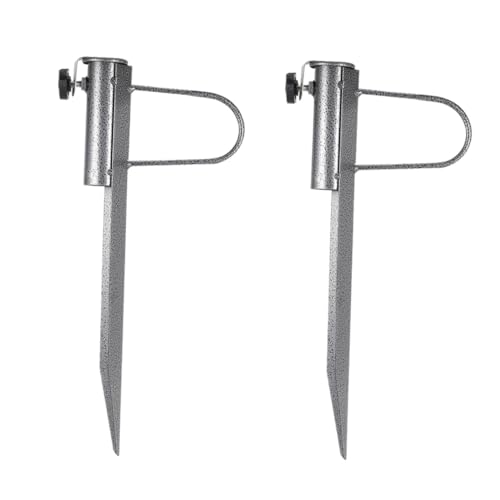Yardenfun 2 Stück Outdoor Bodenanker für Sonnenschirme aus Robustem Metall Stabile Erdspieße mit Schraubfixierung Geeignet für Strand und Marktschirme Windfest und Langlebig von Yardenfun