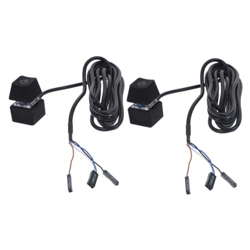 Yardenfun 2 Stück PC Power Button Verlängerungskabel PC Netzschalter für Desktop Computer Einfach zu Bedienen für Internetcafés Büro und Zuhause Langlebig und Effizient von Yardenfun