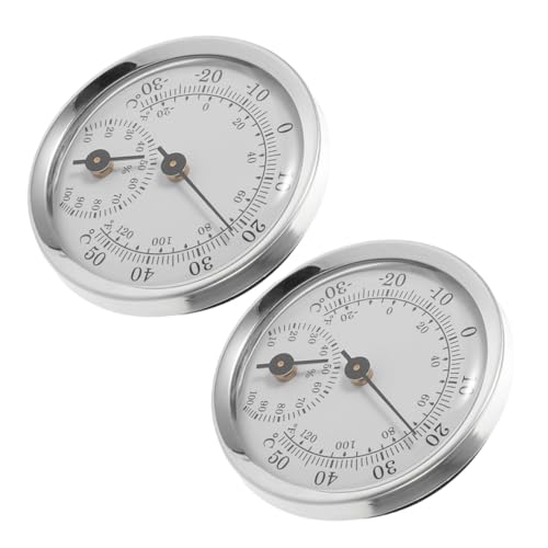 Yardenfun 2 Stück Präziser Mini Analog Hygrometer und Thermometer ohne Batterie Kompakt und Tragbar für Jar Box Humidor zum Überwachen von Temperatur und Luftfeuchtigkeit in Verschiedenen von Yardenfun