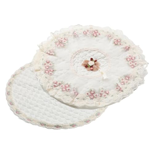 Yardenfun 2 Stück Runde Elektrische Ventilatorabdeckungen aus Wasserdichtem Stoff mit Spitzen-design Schützend Dekorativ und Einfach zu Reinigen Geeignet für Standventilatoren im Wohnbereich von Yardenfun