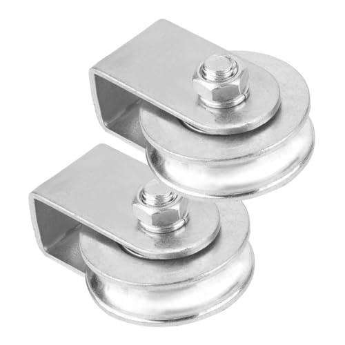 Yardenfun 2 Stück Stahl Umlenkrolle Tragkraft Einzelrolle Flaschenzug Robuste Seilrolle für Hebevorgänge Verschleißfest Leicht Montierbar für Drahtseil und Hebetechnik von Yardenfun