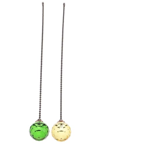 Yardenfun 2 Stück Teiliges Deckenventilator-zugkettenset mit Weißem Kristallanhänger Dekorative Praktische Zugkette für Ventilatoren und Lampen Geeignet für Zuhause Büro von Yardenfun