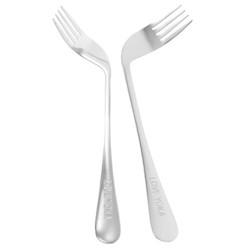 Yardenfun 2 Stück Teiliges Edelstahl winkelgabel Senioren Ergonomisch Gebogen Entlastet Handgelenk Rutschfester Griff für Patienten mit Eingeschränkter Oberkörperbewegung Komfortable Yardenfun 2 Stück Teiliges Edelstahl winkelgabel Senioren Ergonomisch Gebogen Entlastet Handgelenk Rutschfester Griff für Patienten mit Eingeschränkter Oberkörperbewegung Komfortable von Yardenfun