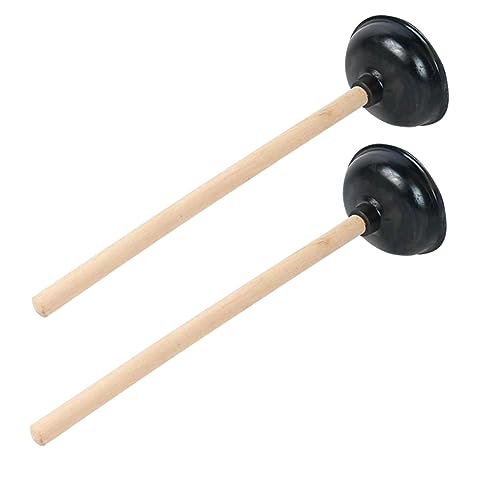 Yardenfun 2 Stück Teiliges Großer Holzgriff Toiletten Kolben mit Starkem Gummisauger Professioneller Abflussreiniger für Badezimmer für Wohnheim Büro und Haushalt Leicht Langlebig und von Yardenfun