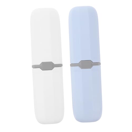 Yardenfun 2 Stück Teiliges Reise Zahnbürstenetui mit Deckel Wasserdichtes Auslaufsicheres PP Material Kompakte Aufbewahrungsbox für Zahnbürsten und Zahnpasta Leicht und Tragbar für Camping von Yardenfun