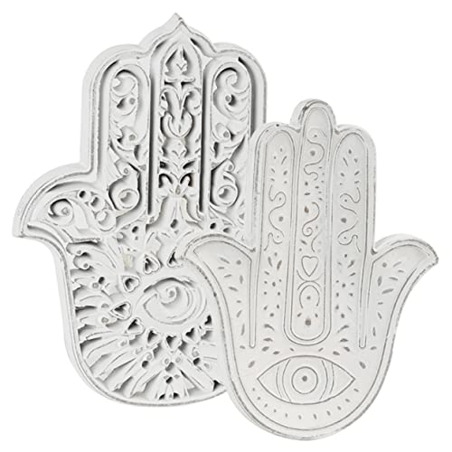 Yardenfun 2 Stück Teiliges Wanddekor Arabische Hand Wandverzierung für Yoga Meditation Stilvolle Holzdeko für Innenräume Kreative Wandkunst für Wohnzimmer und Schlafzimmer von Yardenfun