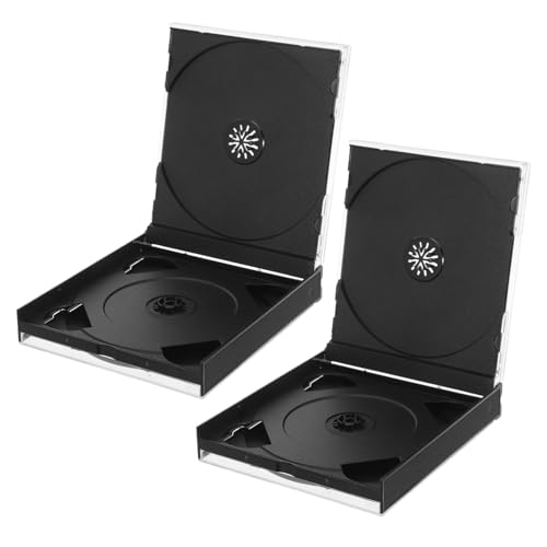 Yardenfun 2 Stück Transparente Cd Aufbewahrungsbox aus Robustem Kunststoff Kratzfeste Cd Hülle mit Klarsichtdeckel für Reise und Zuhause von Yardenfun