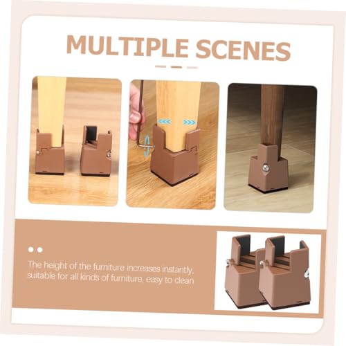 Yardenfun 2 Stück Verstellbare Möbelerhöhung Höhenverstellbare Möbelbeine aus Robustem Material für Bett Sofa Tisch Schützt Böden rutschfest Kompatibel mit Runden und Quadratischen von Yardenfun