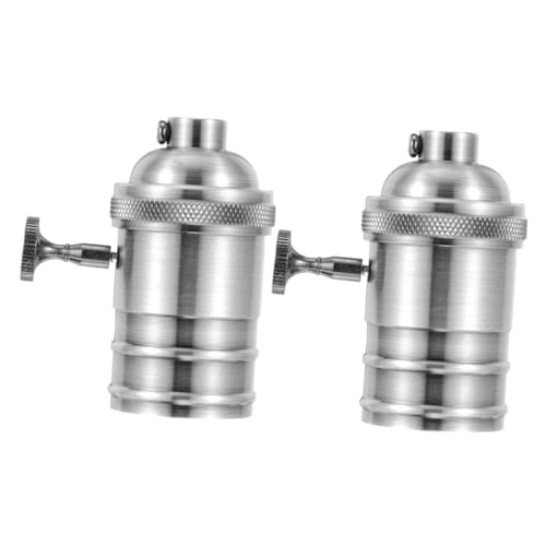 Yardenfun 2 Stück Vintage Lampenfassung aus Druckguss Aluminium mit Drehknopf Klassische Fassung für DIY Pendelleuchte und Lampenaufhängung Sicherer Halt Einfache Installation Silber Yardenfun 2 Stück Vintage Lampenfassung aus Druckguss Aluminium mit Drehknopf Klassische Fassung für DIY Pendelleuchte und Lampenaufhängung Sicherer Halt Einfache Installation Silber von Yardenfun