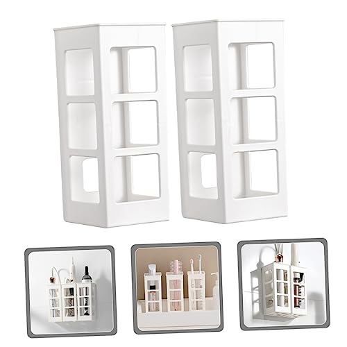 Yardenfun 2 Stück Wandhalter Haartrockner und Lockenstab Organizer Multifunktionaler Selbstklebender Badezimmer Wandaufbewahrung Platzsparend Einfach zu Montieren Weiß von Yardenfun