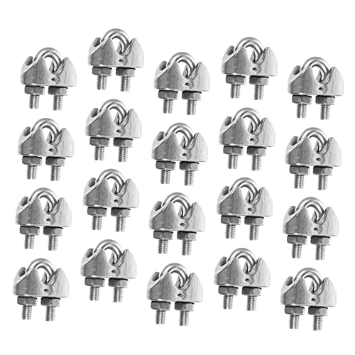 Yardenfun 20 Stück U Förmige Klemmen Teiliges Drahtseil Clips für Stabile Verbindungen für Möbel Sonnenschutz und Beleuchtung von Yardenfun