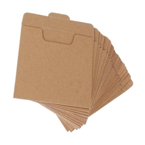 Yardenfun 25 Stück Teiliges Kraftpapier CD Taschen Leichte Praktische Hüllen zur Aufbewahrung von Musik und Spielediscs Vielseitige CD Umschläge für Haushaltszubehör Nummerierbar und von Yardenfun