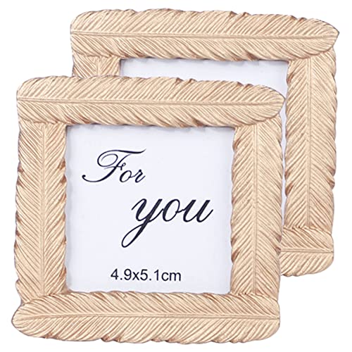 Yardenfun 2Stücke Kleine Goldene Bilderrahmen Fotorahmen für Tisch Wanddekoration für Hochzeiten und Geschenke Luxuriöser Stil von Yardenfun