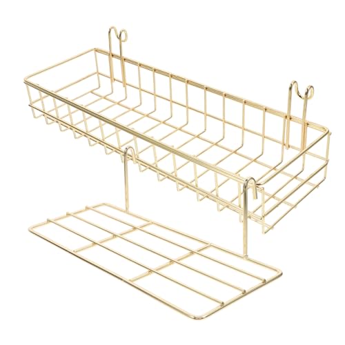 Yardenfun 2Stücke Wandregale mit Haken Goldene Drahtkörbe für Wandmontage Aufbewahrungssystem für Küche und Zuhause Robustes und Ästhetisches Design von Yardenfun