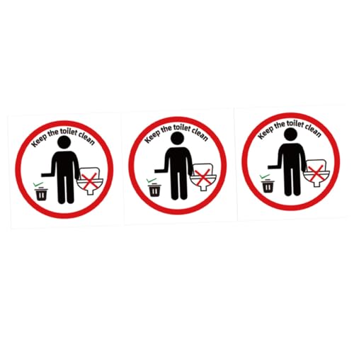 Yardenfun 3 Blätter Teiliges Toilettensitz Aufkleber Abnehmbar Dekorativ Wandtattoo für Badezimmer Reinigungshinweis Hygienisch Einfache Anbringung frei von Rückständen von Yardenfun