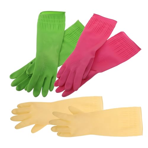 Yardenfun 3 Paare Verdickte wasserdichte Handschuhe Haushalts-Geschirrspülhandschuhe Handschuhe zum Waschen zum Spülen von Geschirr wasserdichte Emulsion Yardenfun 3 Paare Verdickte wasserdichte Handschuhe Haushalts-Geschirrspülhandschuhe Handschuhe zum Waschen zum Spülen von Geschirr wasserdichte Emulsion von Yardenfun