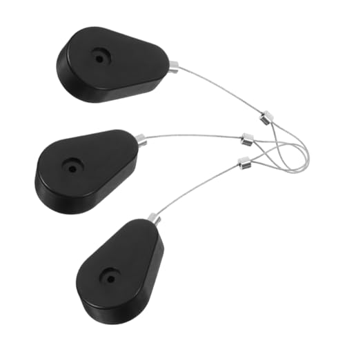 Yardenfun 3 Stück Diebstahl Stahlseil Kabelhalter Automatischer Aufroller mit Teleskop Funktion Kompakt Robust für Elektronische Geräte Kabelmanagement Zubehör Schwarz von Yardenfun