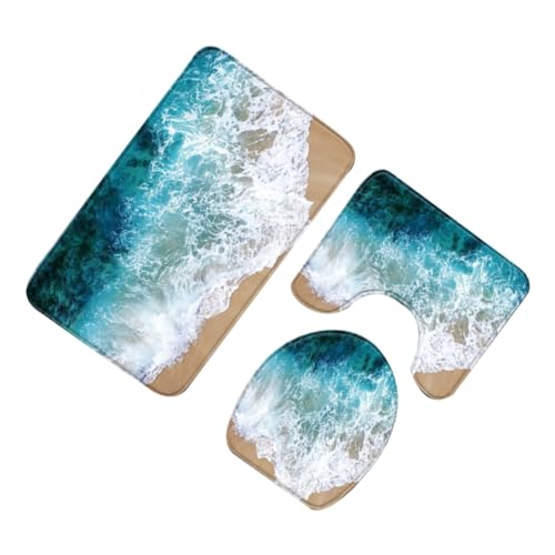 Yardenfun 3 Stück Teiliges Wc Teppich Badezimmerteppich rutschfest Waschbar mit Ausschnitt und Toilettendeckelbezug Badvorleger Saugfähig Langlebig Badezimmer Bodenmatte Yardenfun 3 Stück Teiliges Wc Teppich Badezimmerteppich rutschfest Waschbar mit Ausschnitt und Toilettendeckelbezug Badvorleger Saugfähig Langlebig Badezimmer Bodenmatte von Yardenfun