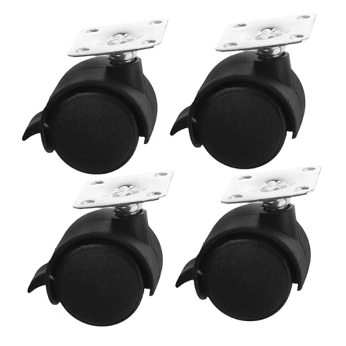 Yardenfun 4 STÜCKE Teiliges Bürostuhlrollen aus Kunststoff und Edelstahl Langlebige Drehbare Ersatzrollen mit Bremse für Möbel und Schreibtischstühle Einfache Montage Geräuscharm und Robust von Yardenfun