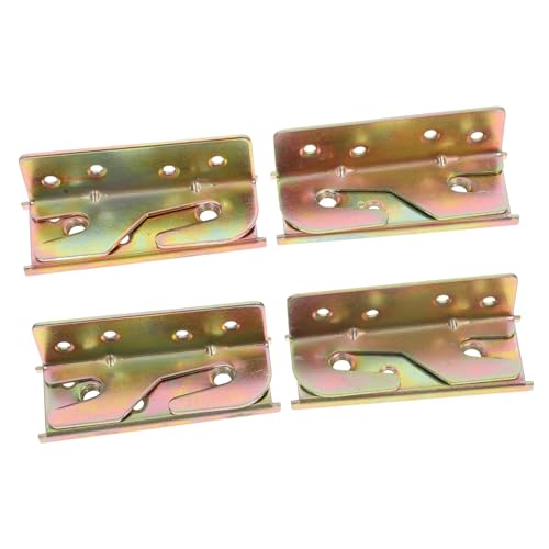 Yardenfun 4 Stück Bettgitter Beschläge Bettverbindungsadapter Halterungen für Holzbetten für Kopf und Fußteile Bunkbetten und Möbel Upgrades von Yardenfun