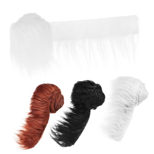 Yardenfun 4 Stück Kunstfellband Flauschig Zotteliges Fell dekoband in Schwarz Weiß Hellgrau Kaffeebraun für DIY Kleidung Masken Basteln Dekoration von Yardenfun