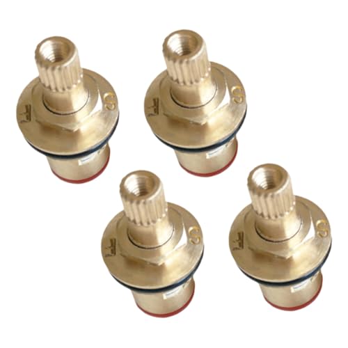 Yardenfun 4 Stück Kupfer Eckventile Ventileinsatz Ersatzkern für Heiß Kalt Wasserhahn Verschleißfest Korrosionsbeständig Geeignet für Einhebelarmaturen und Küchen Bad Zufällige Farbe von Yardenfun