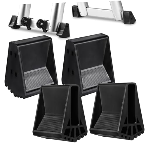 Yardenfun 4 Stück Rutschfeste Leiterfußschutzkappen Stoßdämpfende Geräuschreduzierende Kunststoff abdeckungen für Klappbare Teleskop Mehrzweckleitern Einfache Montage Verbesserte Stabilität von Yardenfun