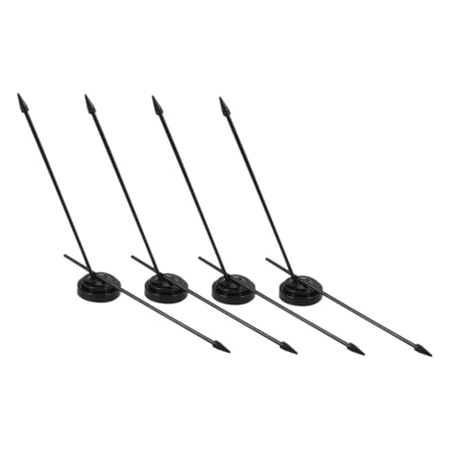 Yardenfun 4 Stück Schwarze Indoor Flaggenständer mit Stabilem Sockel Geradliniges Design für Schnellen Aufbau Vielseitig Einsetzbar für Büro Zuhause und Desktop Dekoration von Yardenfun