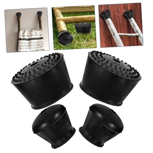 Yardenfun 4 Stück Teiliges Rutschfeste Gummifüße für Leitern aus Strapazierfähigem Material Dicke Leiterfußschoner mit Vergrößerter Auflagefläche Stabile Leiterfußabdeckung für Klappleitern von Yardenfun