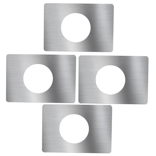 Yardenfun 4 Stück Teiliges Türloch Abdeckplatten aus Edelstahl Türschloss Verstärkungsplatte zur Reparatur und Befestigung Einfache Selbstklebende Montage Passend für Türknäufe und von Yardenfun