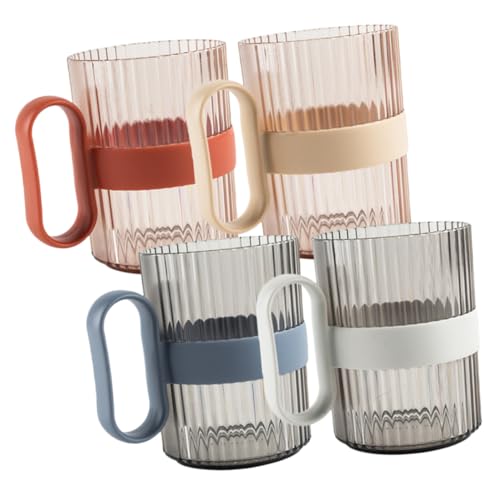 Yardenfun 4 Stück Teiliges Wiederverwendbare Mundspülbecher aus Transparentem Kunststoff Leichte Zahnbürstenbecher Badezimmer Reisen und Camping von Yardenfun