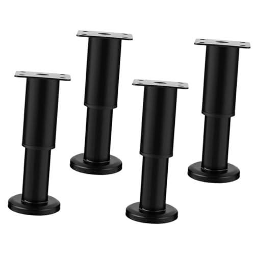 Yardenfun 4Stücke Verstellbare Möbelfüße Schwarz Höhenverstellbar Stabile Ersatz Stützbeine für Sofa Schrank und Möbel Robust und Langlebig Einfache Installation von Yardenfun