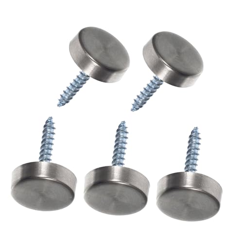 Yardenfun 5 Sätze Edelstahl Schrauben Nagel für Werbetafeln Selbstschneidend Verdickt mit Dekorativer Abdeckung Geeignet für Spiegel Acryl Möbel Innen und Außenbereich von Yardenfun