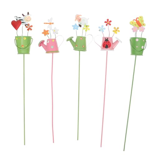 Yardenfun 5 Stück Teiliges Metall Pflanzstab Gartenstecker Dekorative Pflanzschilder für Blumentopf Gartendeko Außen Pflanzenstecker für Topf und Blumenbeet von Yardenfun
