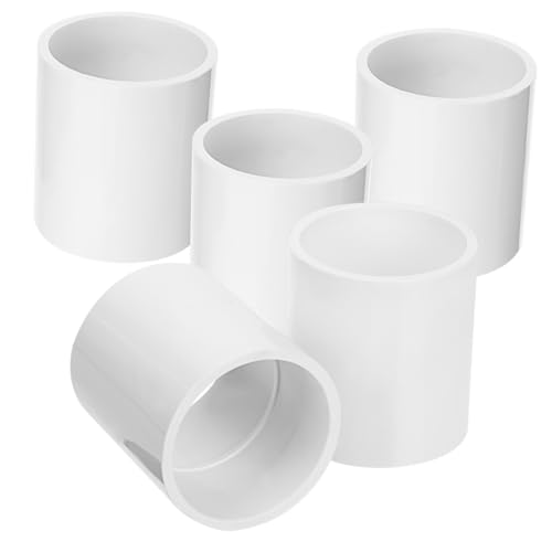 Yardenfun 5 Stück Teiliges PVC Fitting Gerade Rohrverbinder Weiß für Bewässerung Garten Pool Schwimmbad Kaltwasser Druckleitungen von Yardenfun