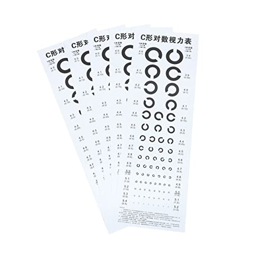Yardenfun 6 Blätter Teiliges C Wand Sehtafel aus Hochwertigem PVC Klare Anzeige Einfach Ablesbar Zuverlässige Visuelle Prüfung für Erwachsene Praktische Augen Testtafel für Zuhause und von Yardenfun