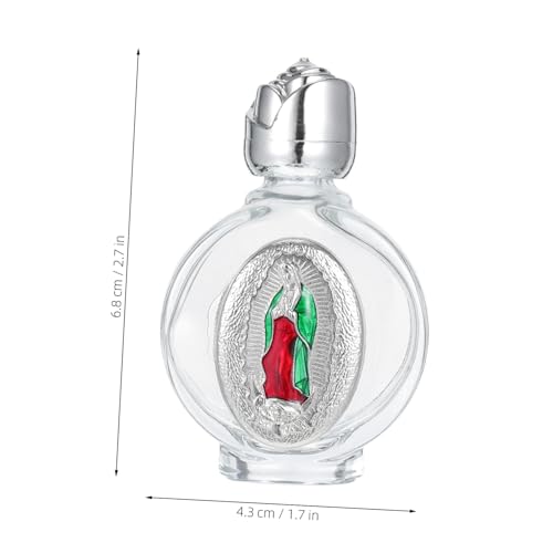 Yardenfun 6 Stück Teiliges Geprägter Glasflaschen mit Rosenmotiv Tragbare Katholische Heiligwasserbehälter aus und Legierung Multifunktional für Ätherische Öle Geeignet für Kirche Taufe von Yardenfun