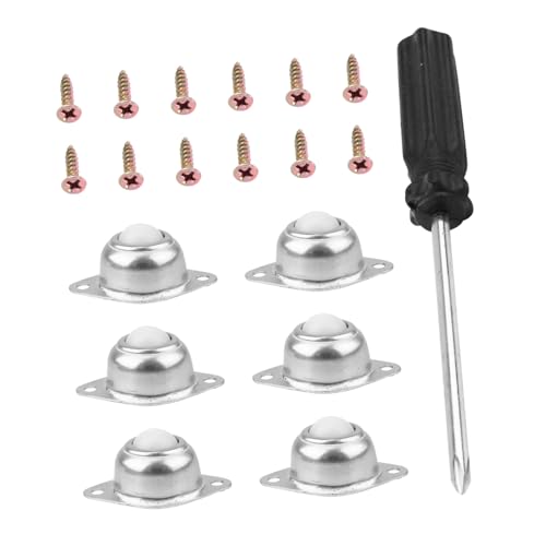 Yardenfun 6 Stück Teiliges Nylon Ball Caster Wheels Möbelrollen Drehbar Stuhl Ersatzrollen mit Schrauben und Schraubendreher für Bürostuhl Gamingstuhl Möbeltransport Yardenfun 6 Stück Teiliges Nylon Ball Caster Wheels Möbelrollen Drehbar Stuhl Ersatzrollen mit Schrauben und Schraubendreher für Bürostuhl Gamingstuhl Möbeltransport von Yardenfun