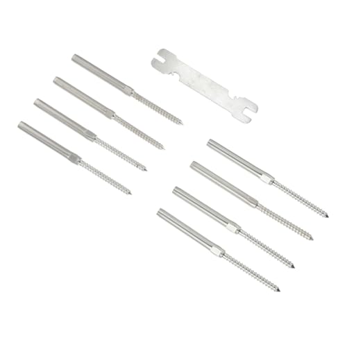 Yardenfun 8 Stück Edelstahl Stahlseil Geländer Links Rechts Holzpfosten Schrauben mit Schraubenschlüssel Korrosionsbeständig für DIY Deck Baluster Yardenfun 8 Stück Edelstahl Stahlseil Geländer Links Rechts Holzpfosten Schrauben mit Schraubenschlüssel Korrosionsbeständig für DIY Deck Baluster von Yardenfun
