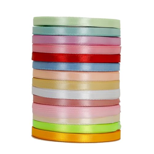 Yardenfun 8 Stück Teiliges Satinband Geschenkband Ballonbänder in Verschiedenen Farben Glänzend für Hochzeitsfeiern Partydekoration Geschenkverpackung und DIY Bastelprojekte von Yardenfun