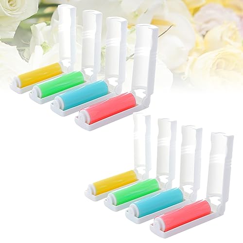 Yardenfun 8Stücke Teiliges Faltbare Fusselrollen Waschbare Kleberoller für Tierhaare und Staubentfernung Geeignet für Kleidung Teppiche und Möbel Gelb Grün Blau von Yardenfun