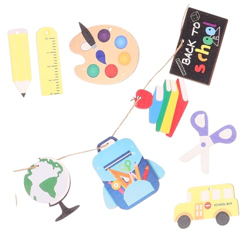 Yardenfun 9 Stück Teiliges Back To School Banner Set Bunte Klassenraum Hängedekoration Langlebige Party Wimpel für Schulanfang und Willkommensfeier Vielseitig Einsetzbar für und von Yardenfun