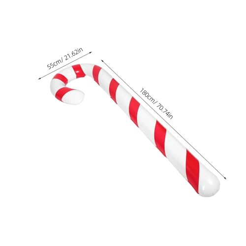 Yardenfun Aufblasbare Zuckerstangen Aufblasbare Weihnachts Zuckerstangen Requisiten PVC Für Feiertage Weihnachts Pool Schwimmfiguren Feiern Party Dekorationen von Yardenfun