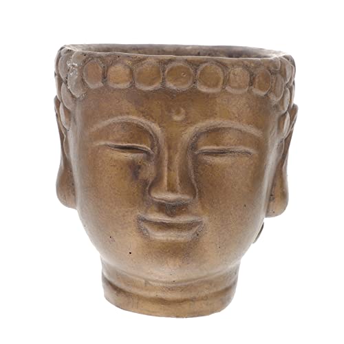 Yardenfun Buddha-Kopf-Topf Töpfe für Zimmerpflanzen rustikaler Übertopf Pflanzendekor Töpfe für Pflanzen Buddha-Kopf-Pflanztopf Blumentopf aus Zement Persönlichkeit Statue Geschenk schmücken von Yardenfun