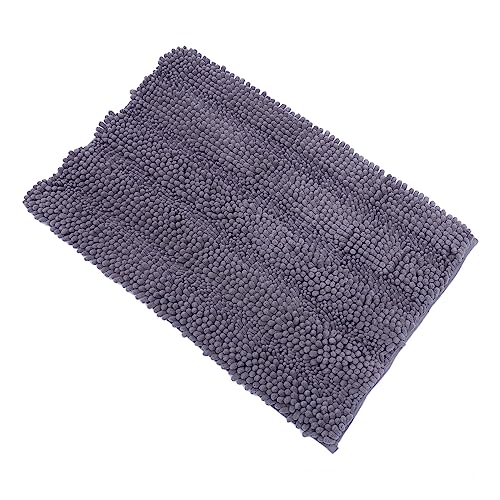 Yardenfun Chenille Badematte Extra rutschfest Badvorleger Dunkelgrau Saugfähig Waschbar Badteppich für Badezimmer und Eingangsbereich von Yardenfun